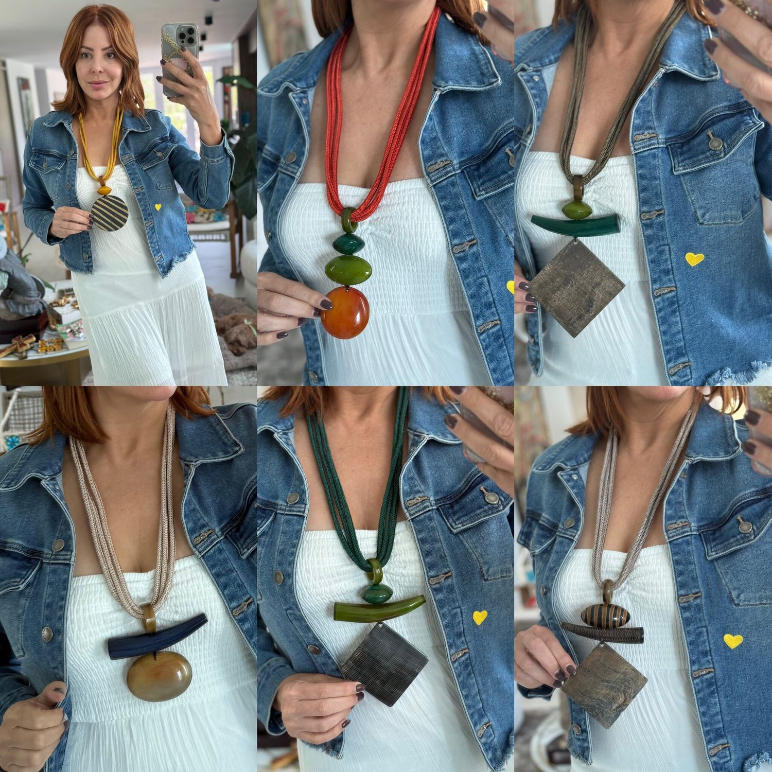 Statement Natural Horn &amp; Fiber Necklaces