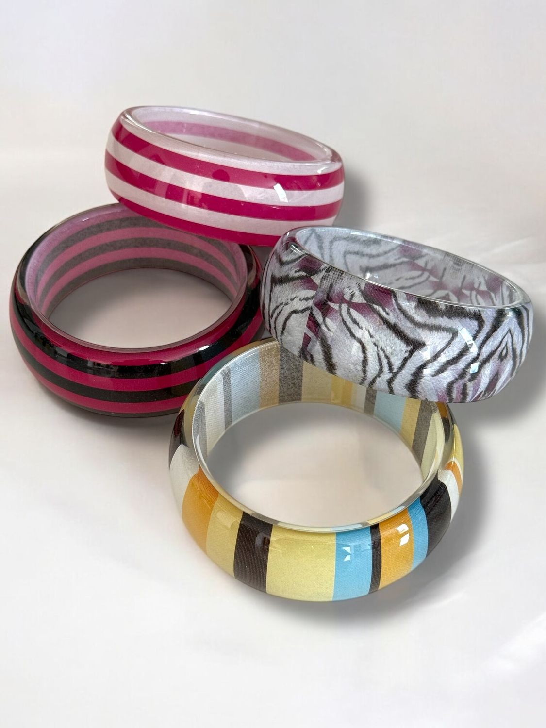 Striped &amp; Patterned Acrylic Bangles