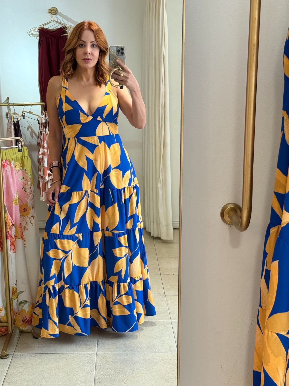 Blue &amp; Gold Tropical Maxi