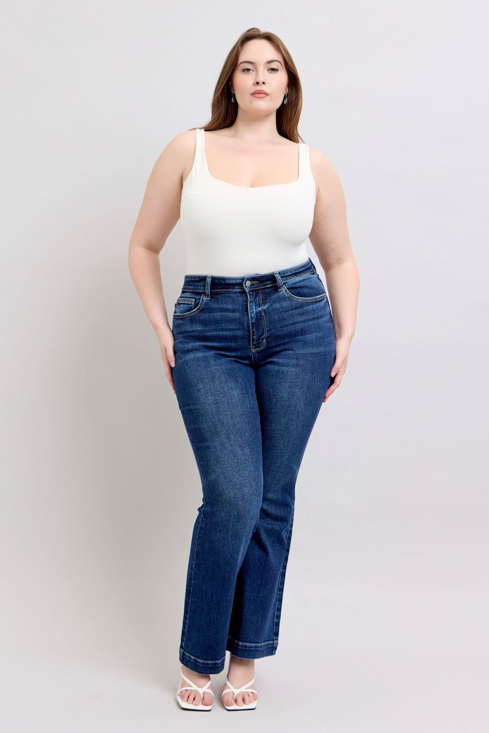 High Waist Flare Plus denim