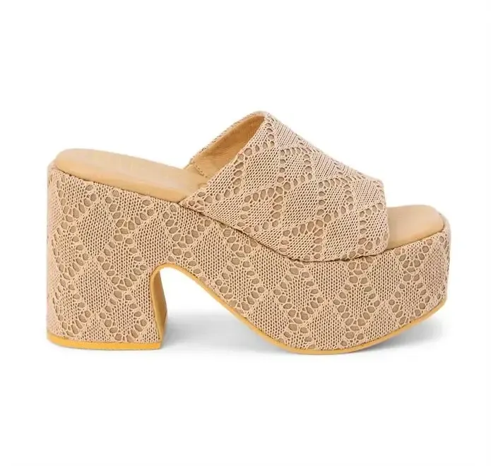 Textured Platform Sandal, Camel