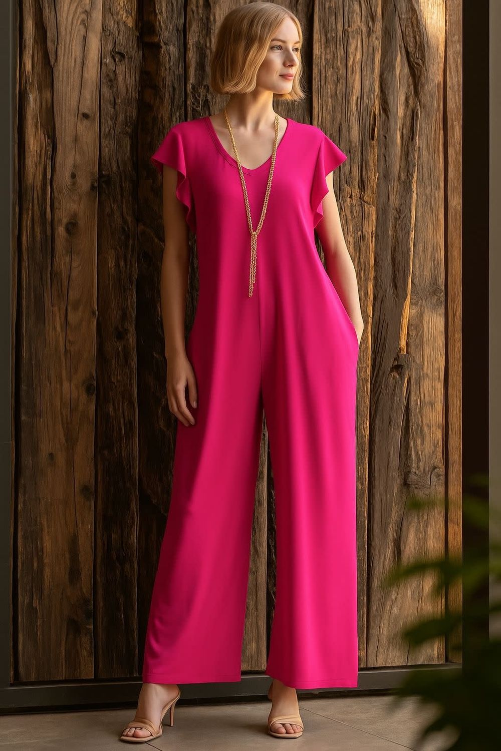 Fucsia Flow Jumpsuit Chain Included
