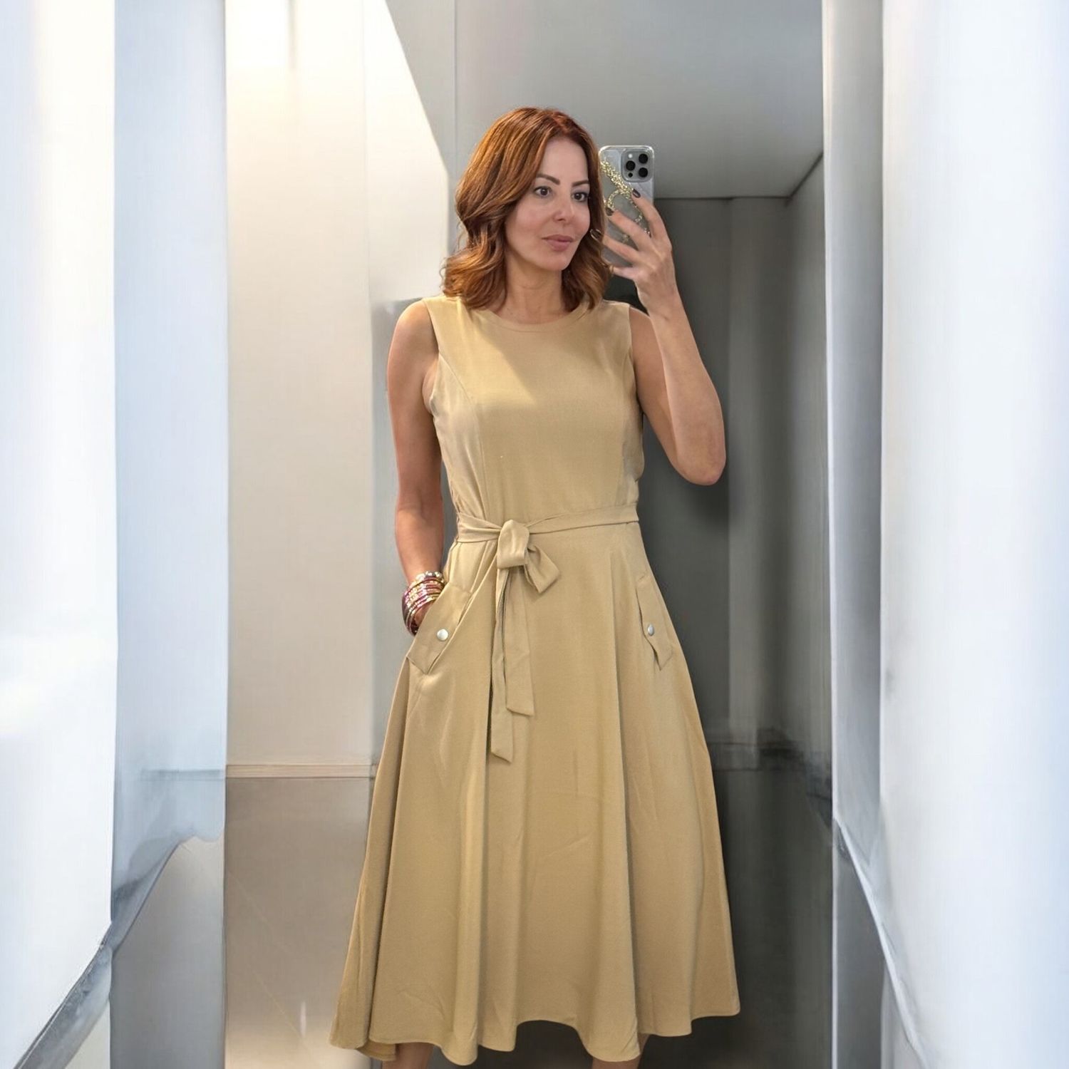 Slevelees waist Tie Maxi Dress