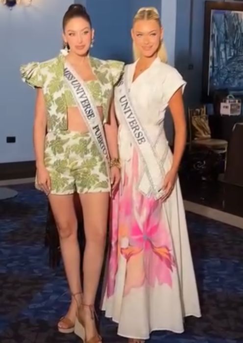 Hand painted linen maxi dress size 