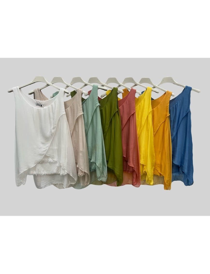 Layered Sleeveless Silk top One size