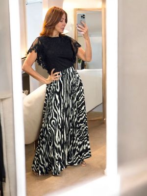 Zebra Striped Skirt by Gracia