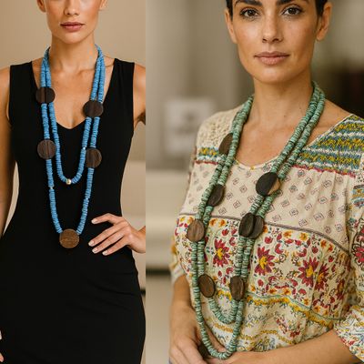 Zen circle wood necklaces 