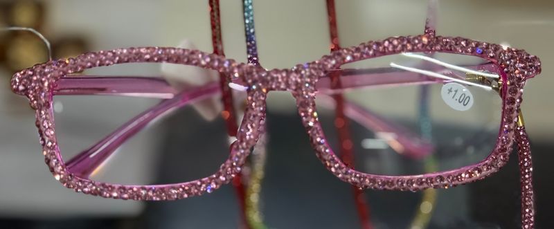 Pink crystal readers &amp; cord