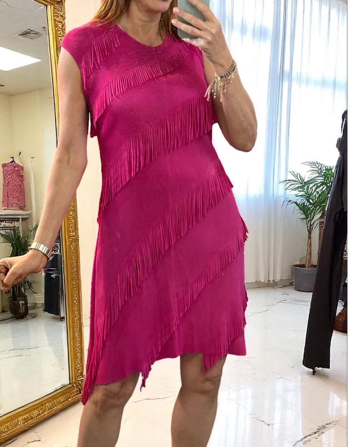 Magenta Fringe Dress