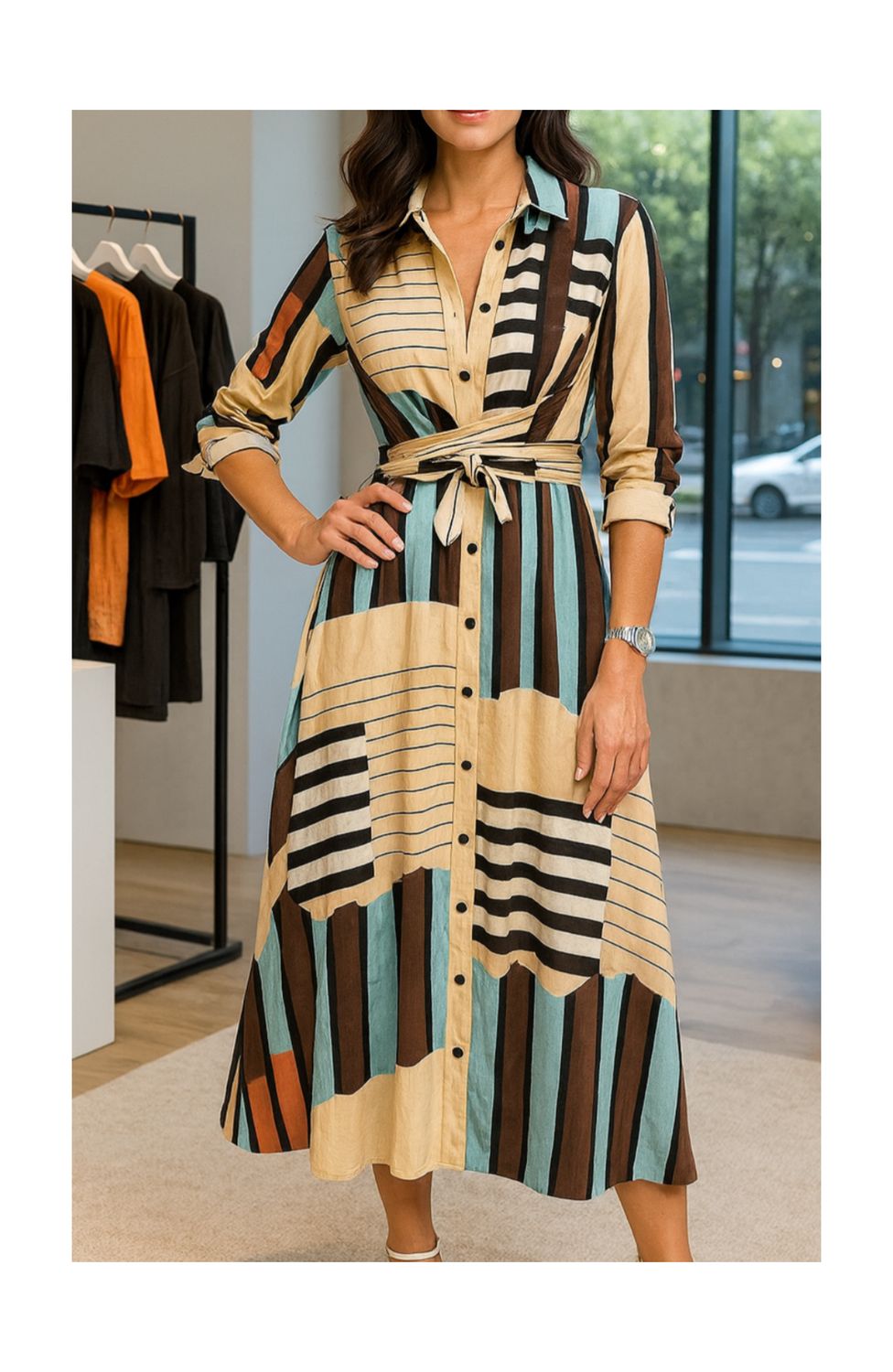 Button-Down Collared Dress