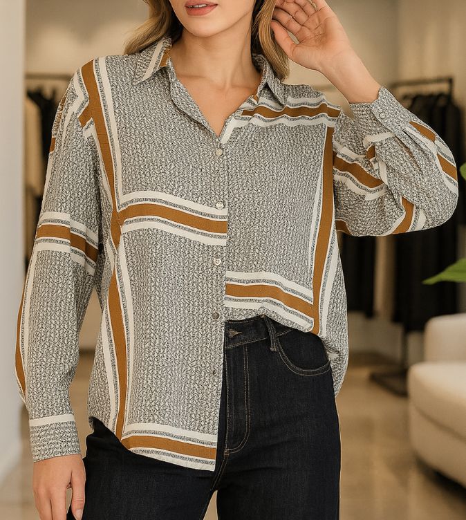 Button Front Long Sleeve Top ✨