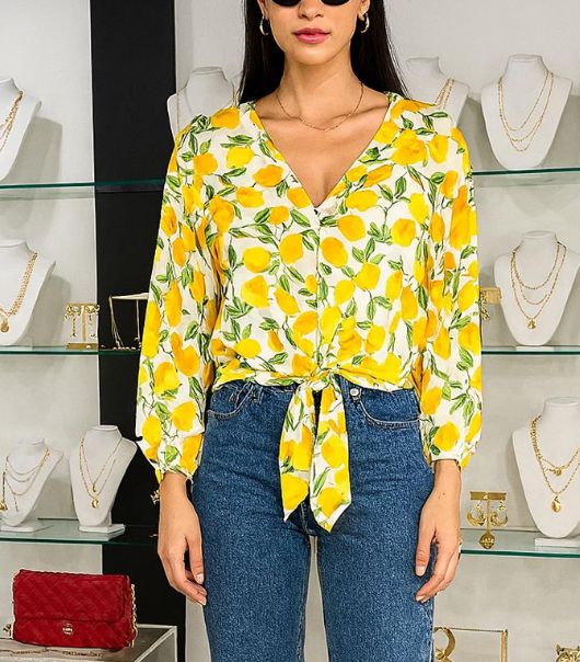  kimono  sleeve top limoncello