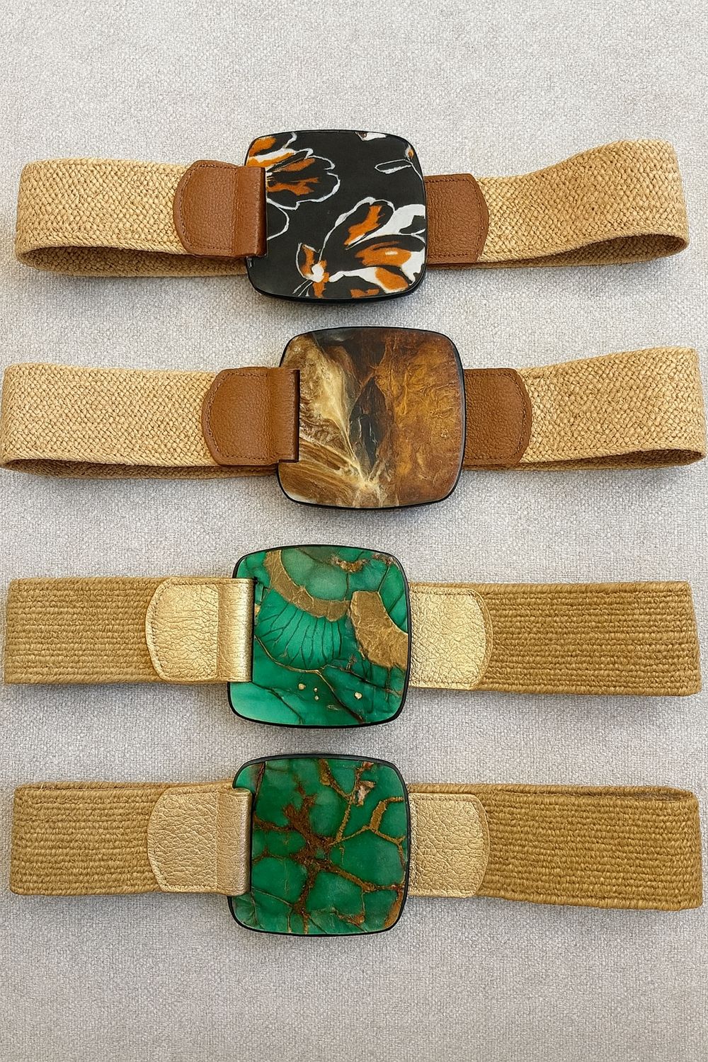 LEATHER &amp; ACRYLIC ART BELT 4