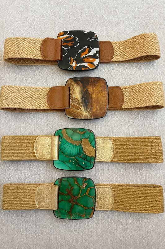 LEATHER &amp; ACRYLIC ART BELT 4