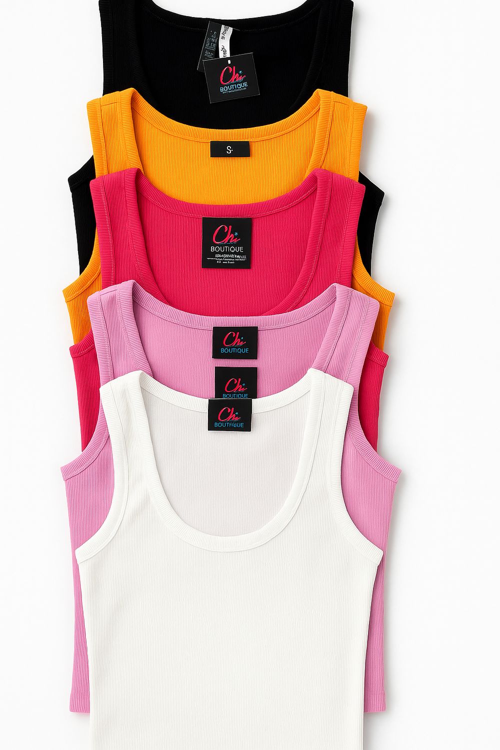 SCOOP NECK RIBBED TANK TOP