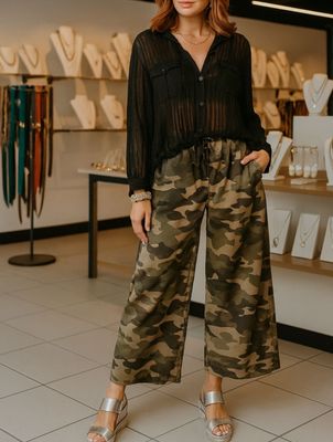 roomy fit bottom in thermal with vintage washing