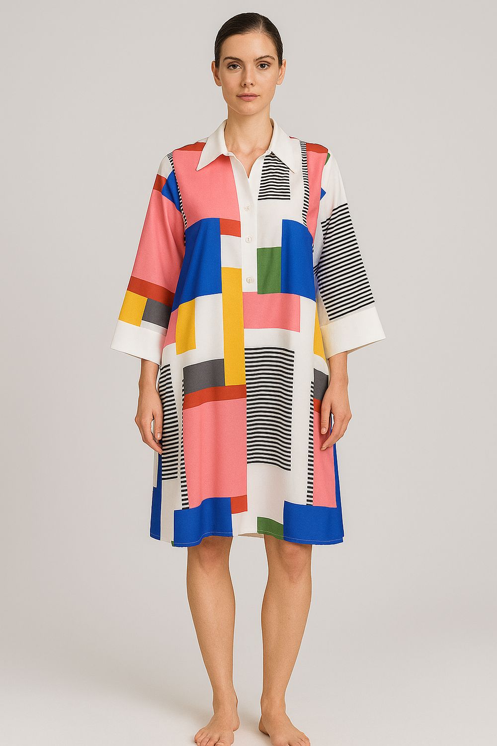 Geo Pop Shirt Dress