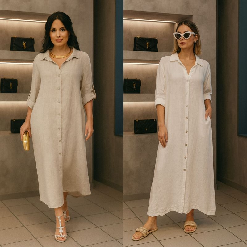 Classic Linen Utility Dress One size