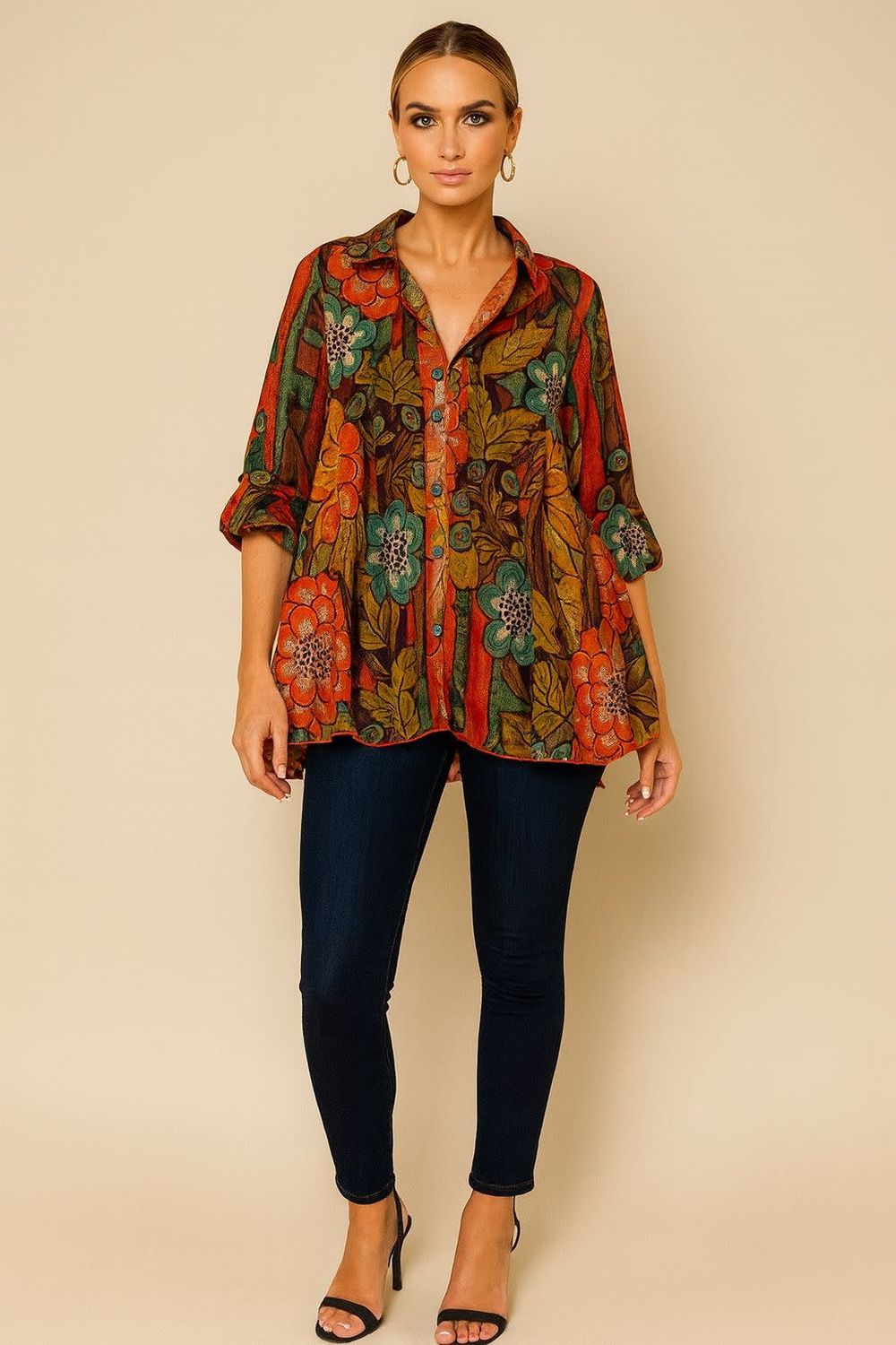 Long Sleeve Print Blouse