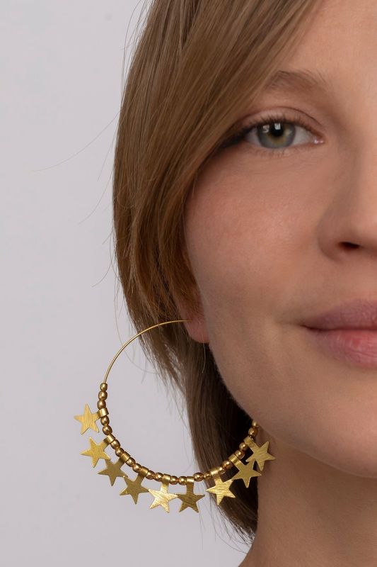 dd16096ORECCHINI CERCHIO FINO MULTISTELLE