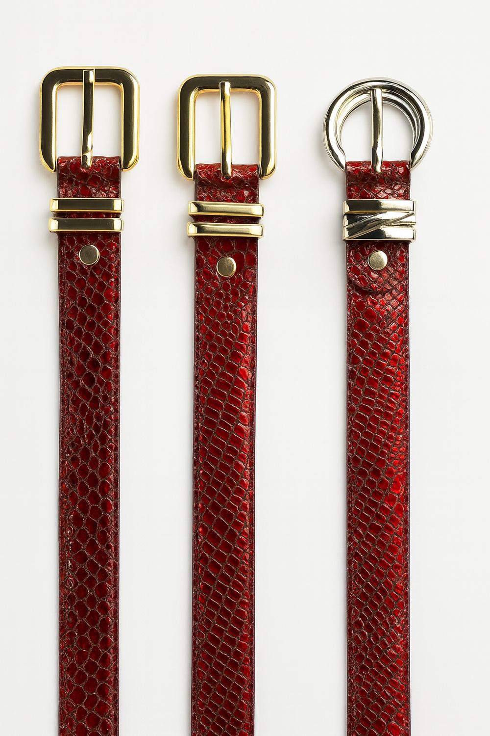 Crimson Croc Leather Belt 1”