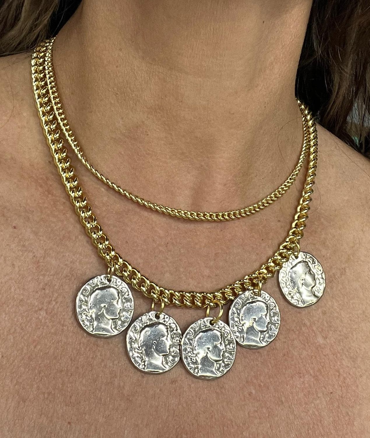 Multi coins 4 soles necklace
