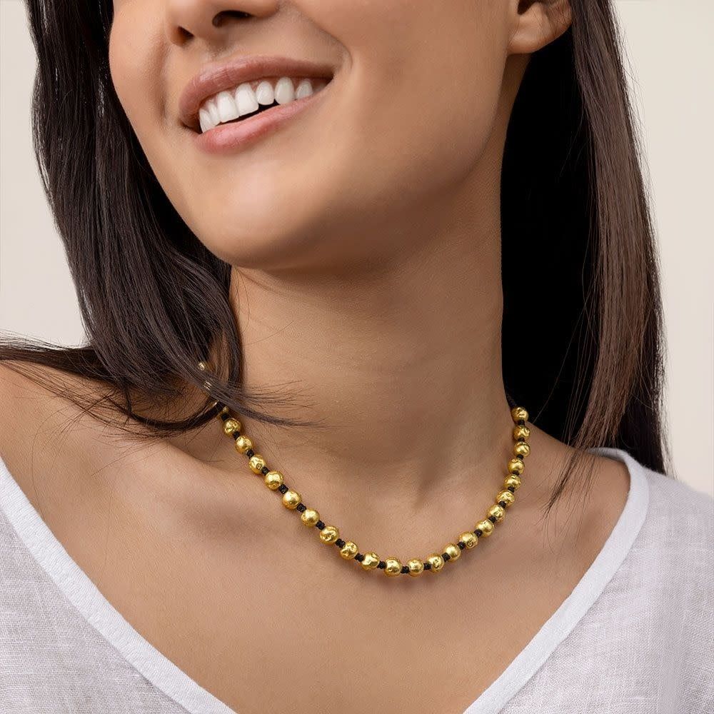 dry1501MACRAME LARGE SPHERES NECKLACE