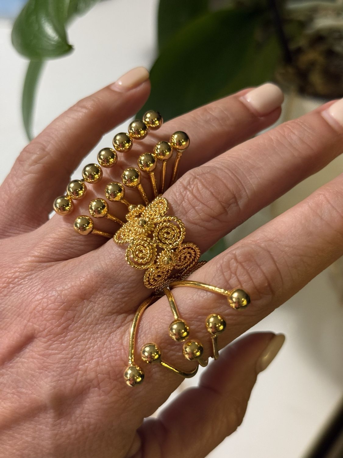  Adjustable Gold Statement Ring