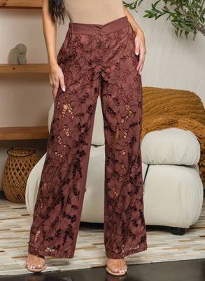 Guipure Lace Front  and Solid Back Pant