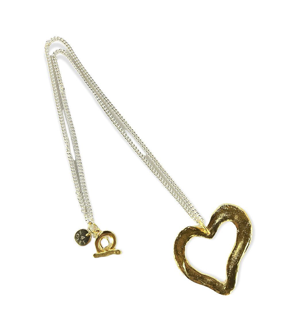 2 tone heart necklace 4 soles