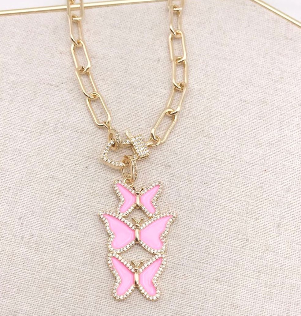 Pink triple Butterflies