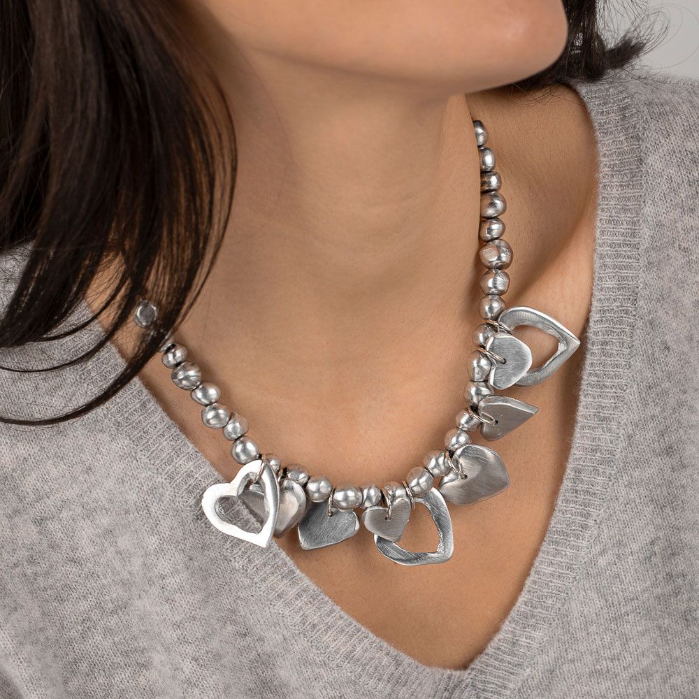 AL02199/Collier Boules Multicoeurs