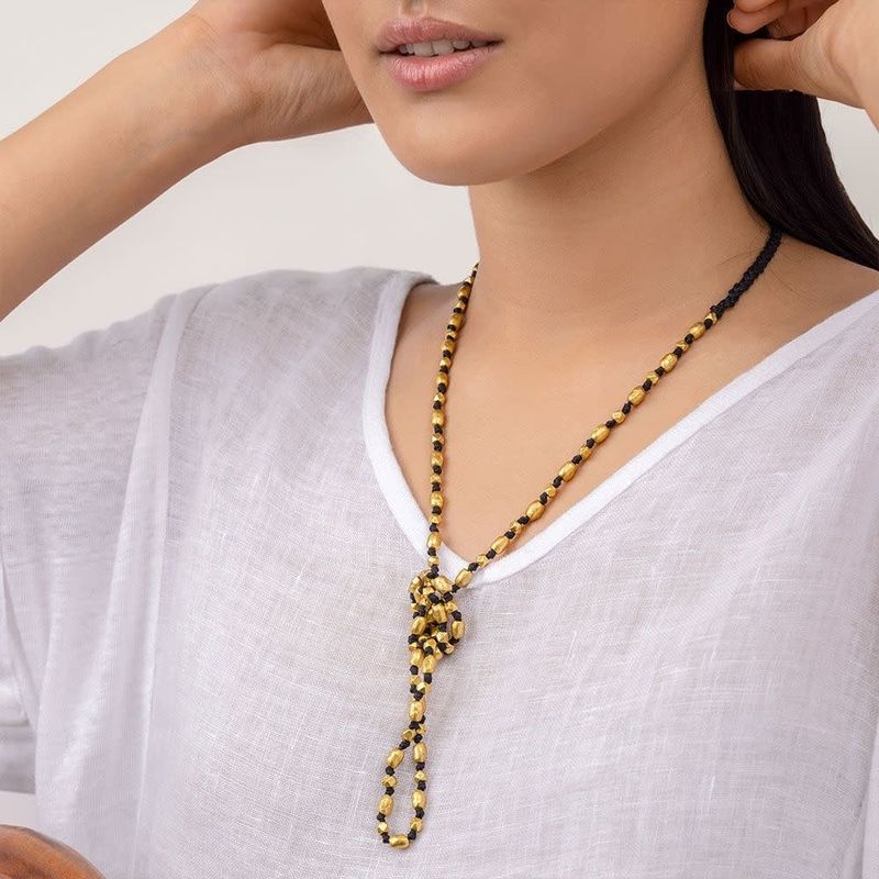 dry1006MACRAME NUGGETS NECKLACE