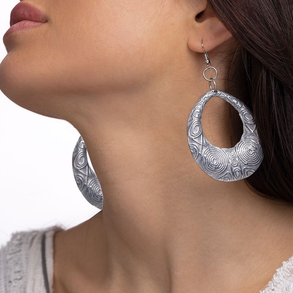 BOUCLES OVALE AVEC MOTIF AL17369