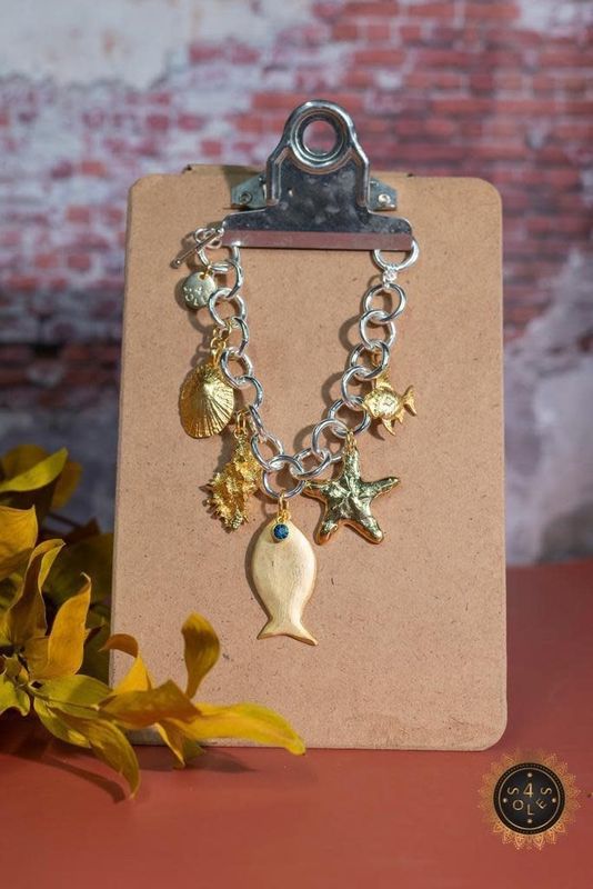 4 Soles Two Tone Sea Bracelet