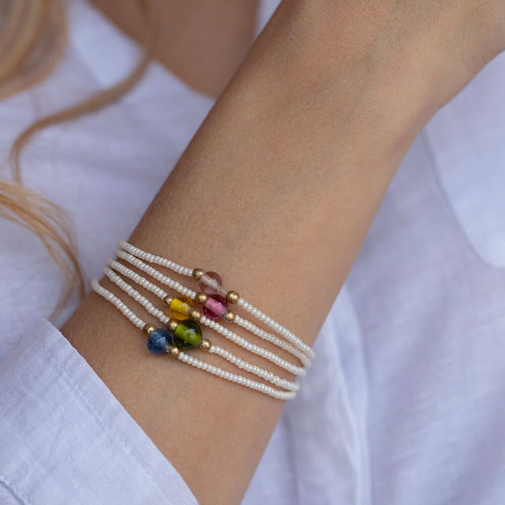 BRACCIALE EL. PERLINE/SFERA(1 TAG = 5 BRACCIALI) TUL2004