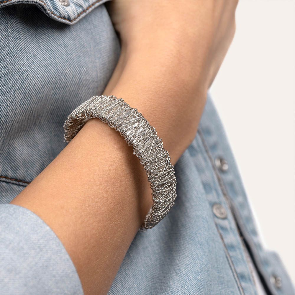 MI2076/Bracciale Fascia Filo Intrecciato