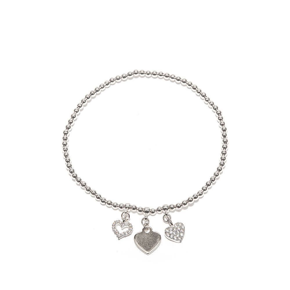 KS1008ELASTIC BRACELET THREE HEARTS