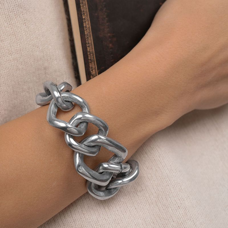 AL01141BRACELET FIL NOIR CHAINE LOSANGES