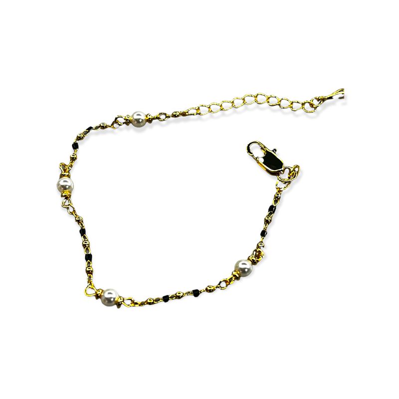 cristal de roca/pearl bracelet