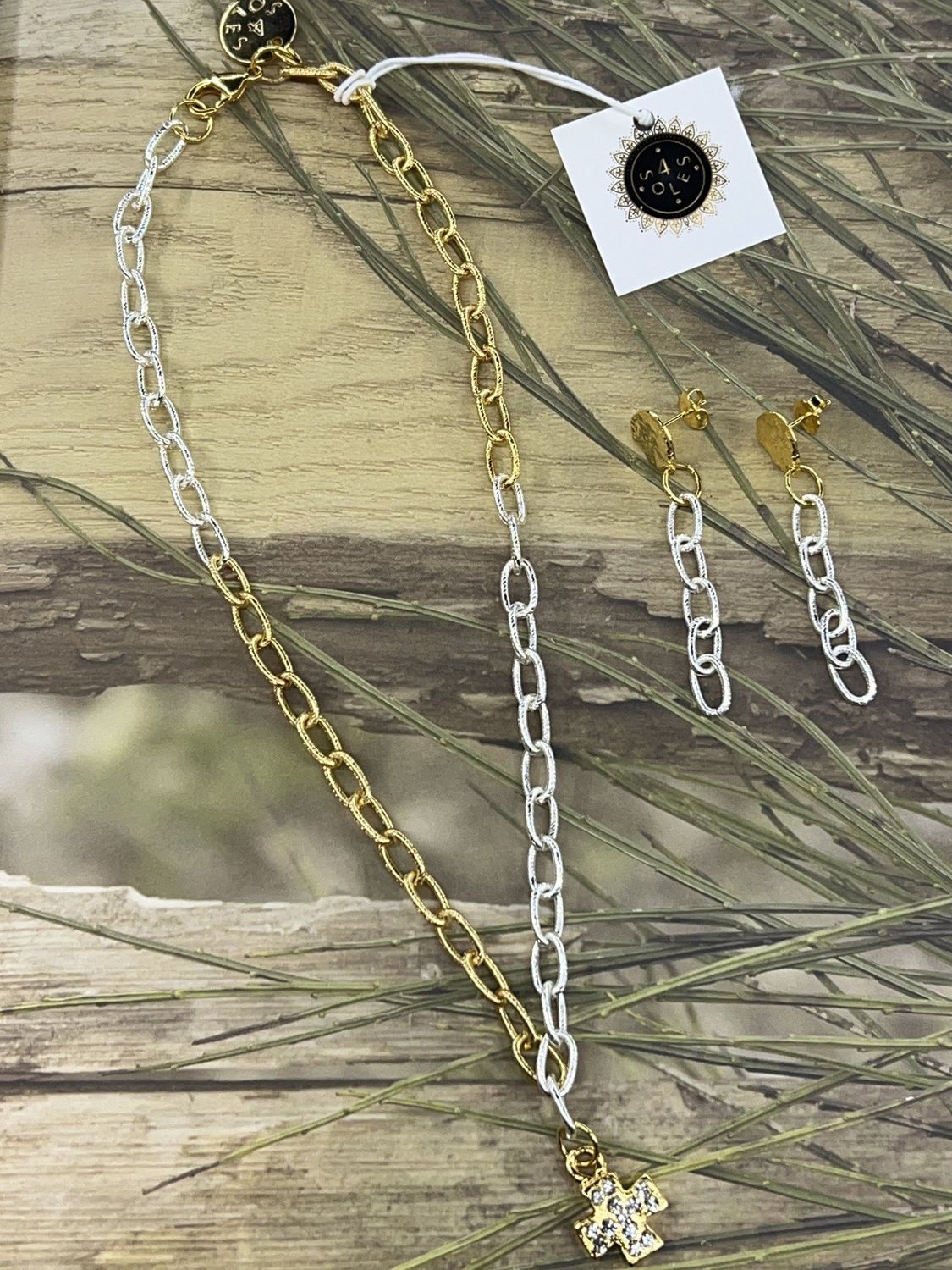 Cross necklace &amp; earrings