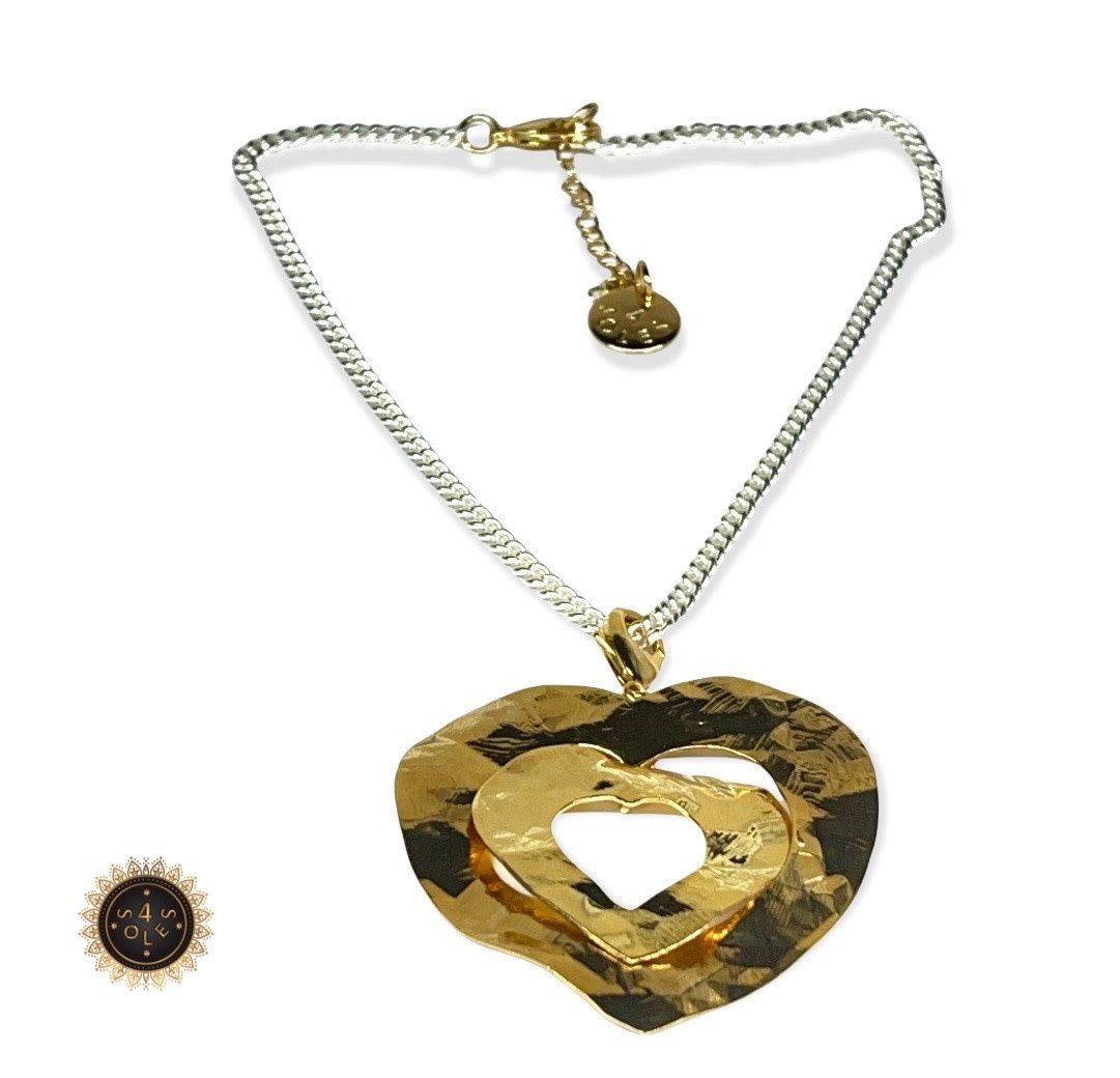 Double heart necklace 16”