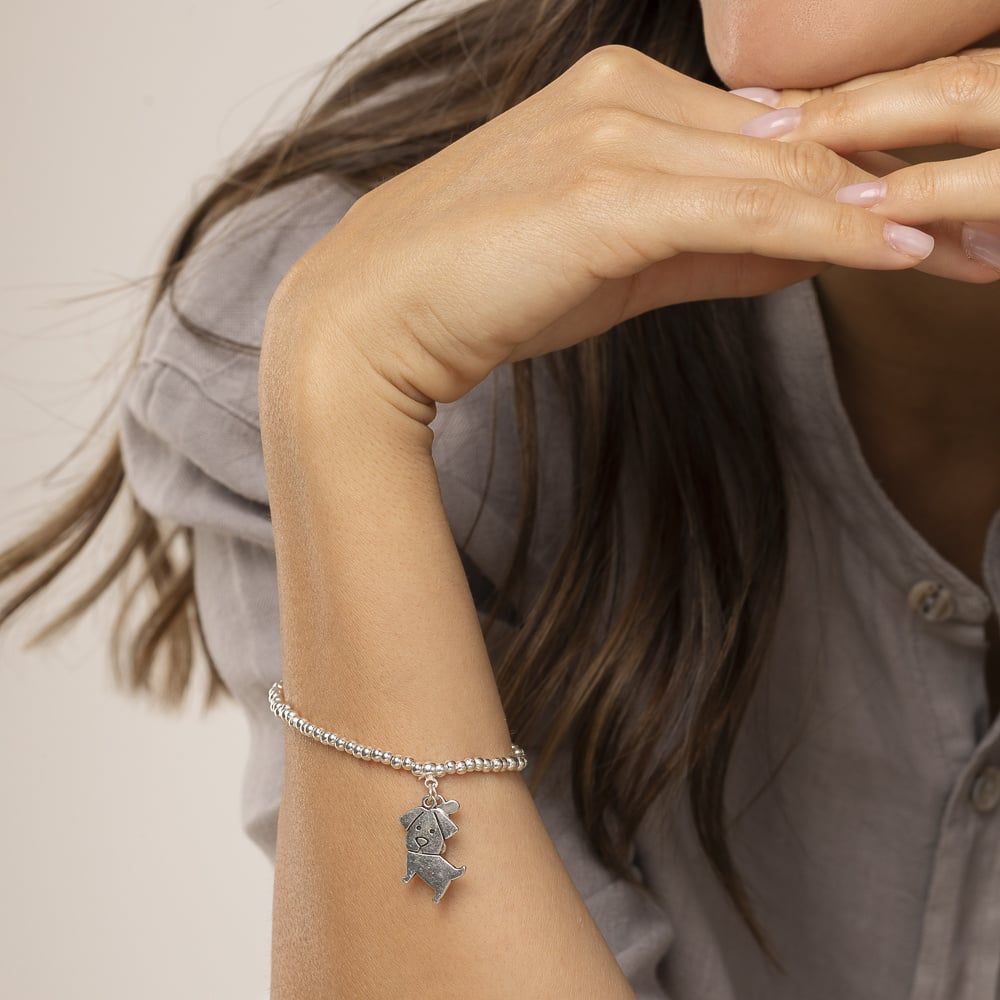 lo00124BRACCIALE EL. CANE/OSSO