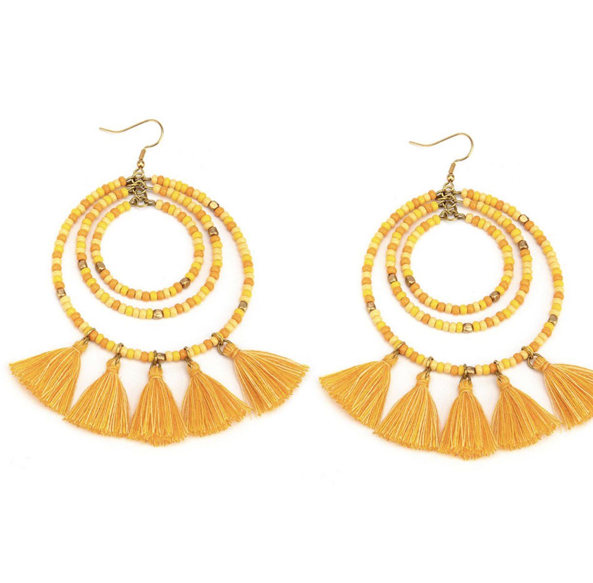 FIS9304/ORECCHINI MULTICERCHI TASSELS