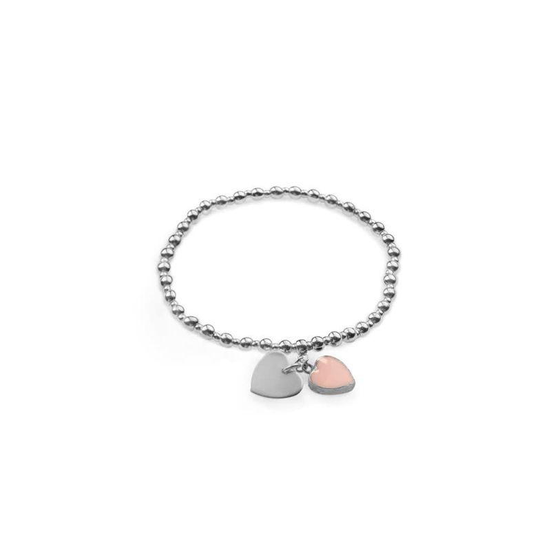 BRACCIALE EL. CUORE ROSA LO00125
