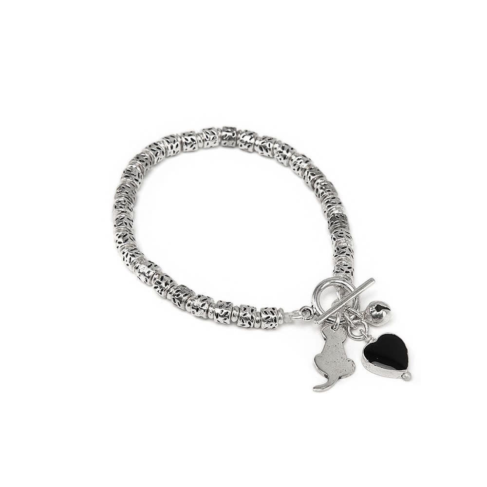 lo09021BRACCIALE CATENA T- BAR GATTO