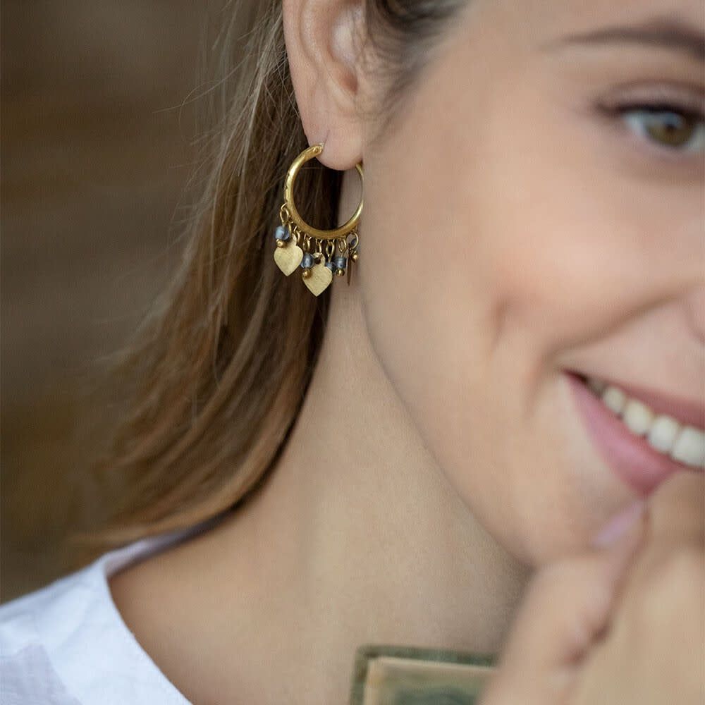 ORECCHINI CERCHIO MICRO/SFERE CUORI TUL4002