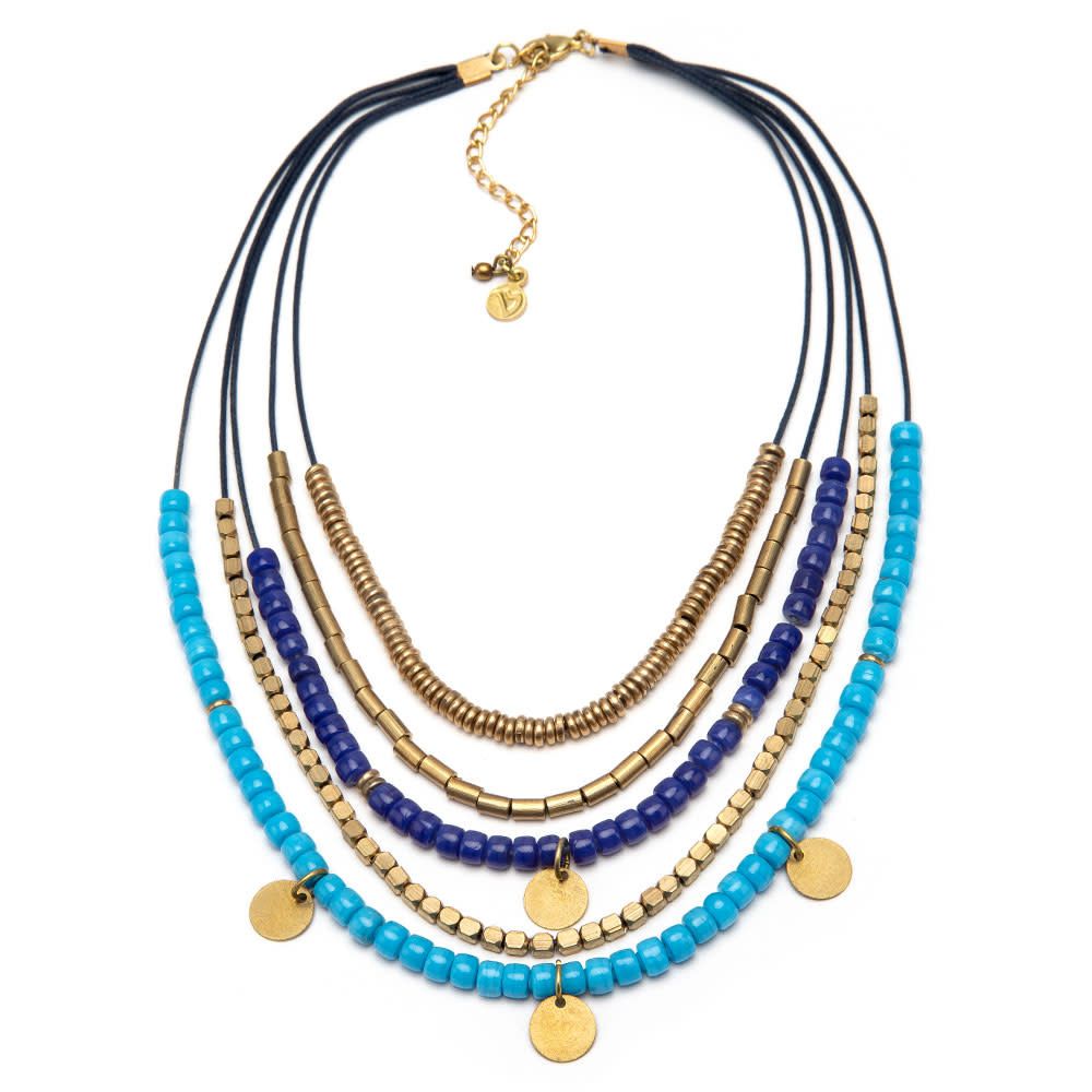 COLLANA 5 FILI MONETE ATH1006