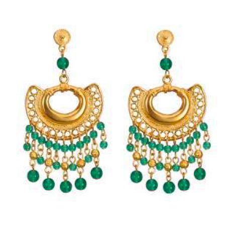 Arete grande nariguera  ligrana verde