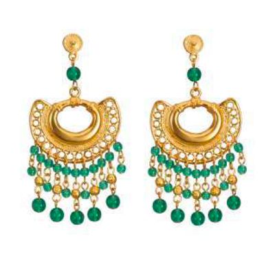 Arete grande nariguera  ligrana verde